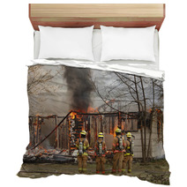 Firemen At Burning House Bedding 20386648