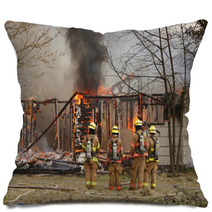 Firemen At Burning House Pillows 20386648