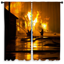 Firemen At Work Window Curtains 65653096