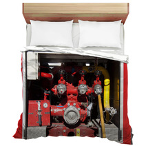 Firemen Equipment In A Fire Truck Bedding 58177024