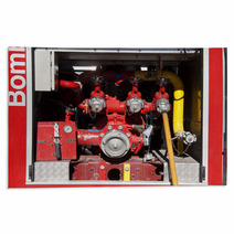 Firemen Equipment In A Fire Truck Rugs 58177024