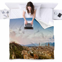 Firenze, Panoramica Al Tramonto Blankets 60721261