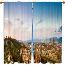 Firenze, Panoramica Al Tramonto Window Curtains 60721261