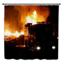 Firetruck And Fire Bath Decor 29068663