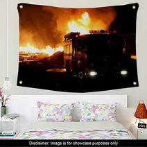 Firetruck And Fire Wall Art 29068663