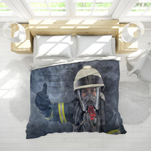 Firewoman In Fire Protection Suit Bedding 52338501
