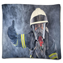 Firewoman In Fire Protection Suit Blankets 52338501