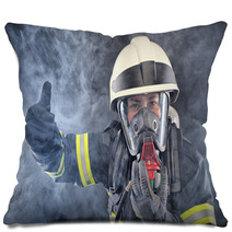 Firewoman In Fire Protection Suit Pillows 52338501