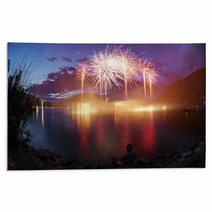 Fireworks On The Lugano Lake Rugs 66222171