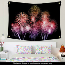 Fireworks Over Sky Wall Art 72085216