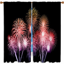 Fireworks Over Sky Window Curtains 72085216