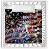 Fireworks Over Us Flag 2 Nursery Decor 638835