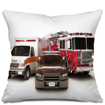 First Responder Vehicles Firetruck Ambulance Police Car Pillows 46917456
