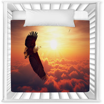 Fish Eagle Flying Above Clouds Nursery Decor 96294084