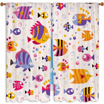 Fish Sea Pattern Window Curtains 66470332