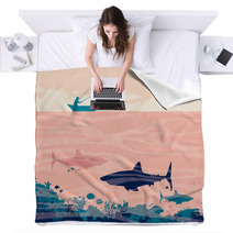 Fisherman And Sharks Blankets 180223689