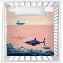 Fisherman And Sharks Nursery Decor 180223689