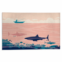 Fisherman And Sharks Rugs 180223689