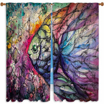 Fishes Watercolors Window Curtains 64798480