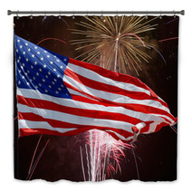 Flag And Fireworks-American Fourth Of July Bath Decor 82992735