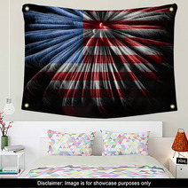 Flag And Fireworks Wall Art 2185104