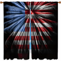 Flag And Fireworks Window Curtains 2185104