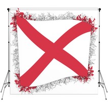 Flag Of Alabama Vector Illustration Of A Stylized Flag Backdrops 113506867