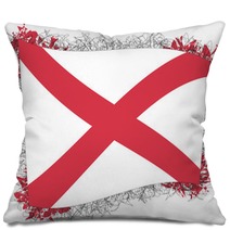 Flag Of Alabama Vector Illustration Of A Stylized Flag Pillows 113506867