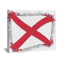 Flag Of Alabama Vector Illustration Of A Stylized Flag Wall Art 113506867