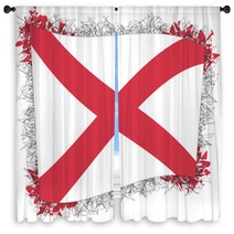 Flag Of Alabama Vector Illustration Of A Stylized Flag Window Curtains 113506867