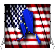 Flag Of Alaska In The Shape Of Alaska State With The Usa Flag In Backdrops 43808455