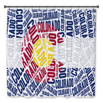Flag Of American State Word Cloud Illustration Bath Decor 75234341