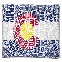 Flag Of American State Word Cloud Illustration Blankets 75234341