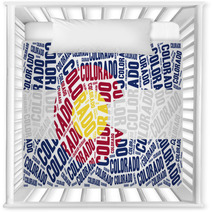 Flag Of American State Word Cloud Illustration Nursery Decor 75234341