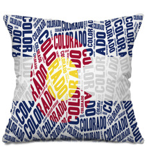 Flag Of American State Word Cloud Illustration Pillows 75234341