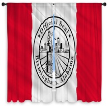Flag Of Birmingham Alabama Usa Window Curtains 111520931