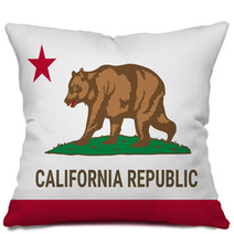 Flag Of California American State Vector Illustration Pillows 142153509