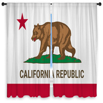 Flag Of California American State Vector Illustration Window Curtains 142153509