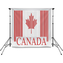 Flag of Canada Barcode Style Backdrops 65964178