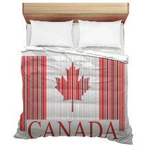 Flag of Canada Barcode Style Bedding 65964178