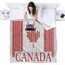 Flag of Canada Barcode Style Blankets 65964178
