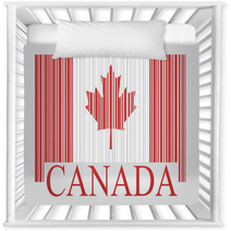 Flag of Canada Barcode Style Nursery Decor 65964178