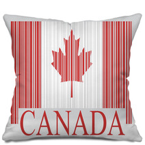 Flag of Canada Barcode Style Pillows 65964178