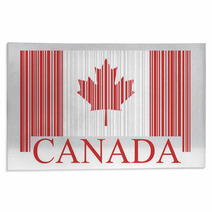 Flag of Canada Barcode Style Rugs 65964178