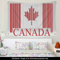 Flag of Canada Barcode Style Wall Art 65964178