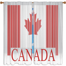 Flag of Canada Barcode Style Window Curtains 65964178