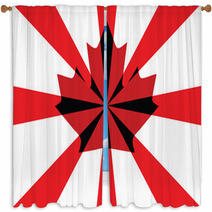 Flag Of Canada Window Curtains 67096543