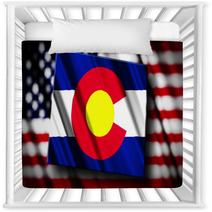 Flag Of Colorado In The Shape Of Colorado State With The Usa Fl Nursery Decor 43808736