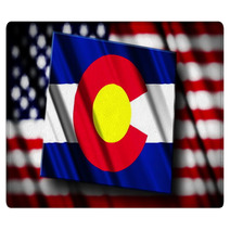 Flag Of Colorado In The Shape Of Colorado State With The Usa Fl Rugs 43808736