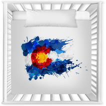 Flag Of Colorado Made Of Colorful Splashes Nursery Decor 104770891